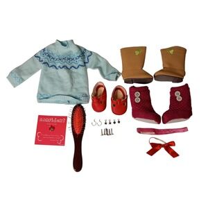 American Girl Doll Brand Clothes Outfits  Accessories Shoes Earrings‎ Lot 23 Pcs